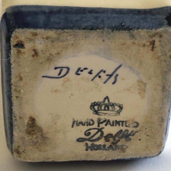 Vintage Delft Holland Porcelain Spirit Bottle 5.25" No Top Stopper - Picture 6 of 6